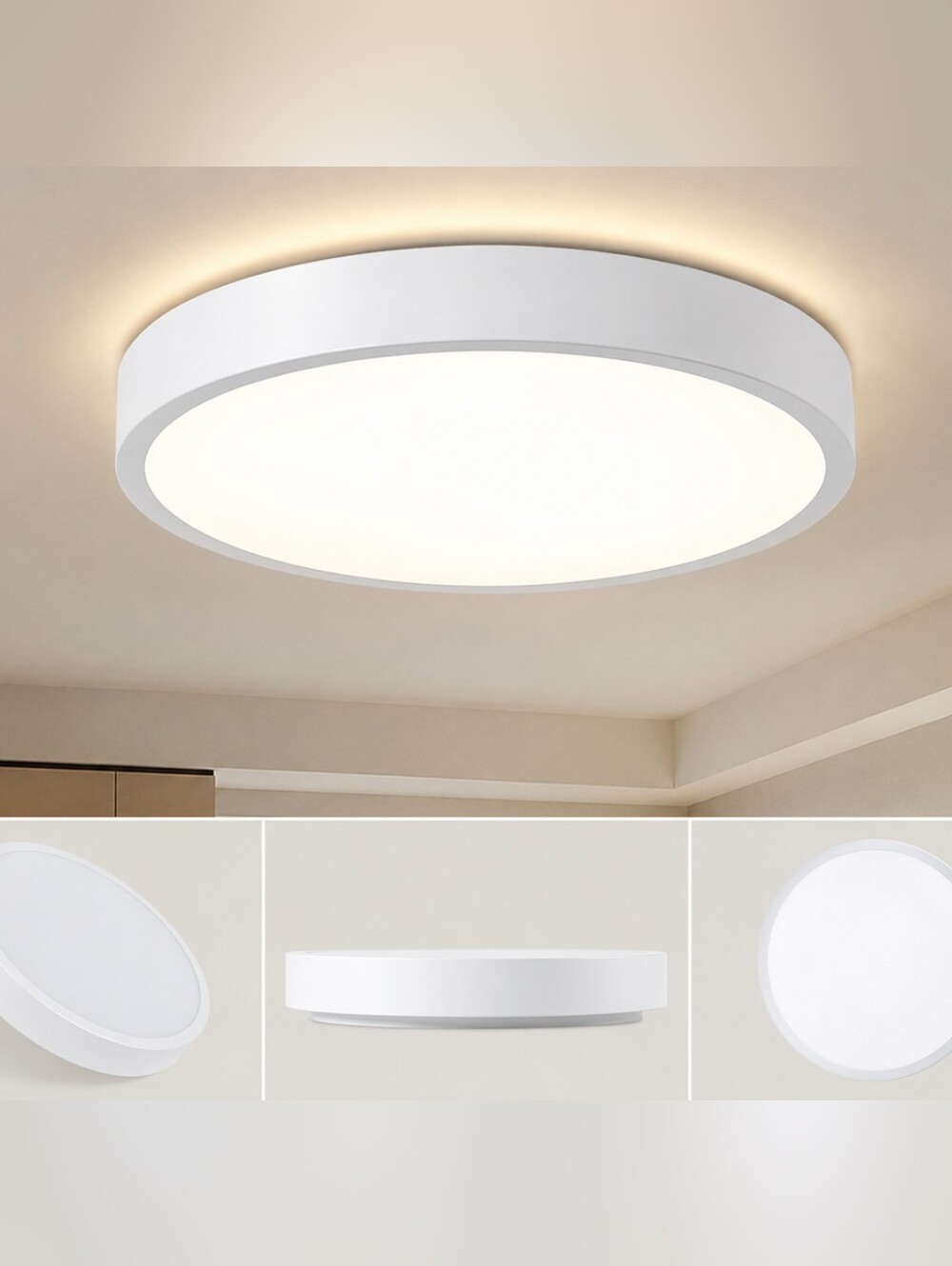 JOLUX 4 Pack 12W LED Flush Mount Ceiling Light Fixtures 800 Lumens 2700K